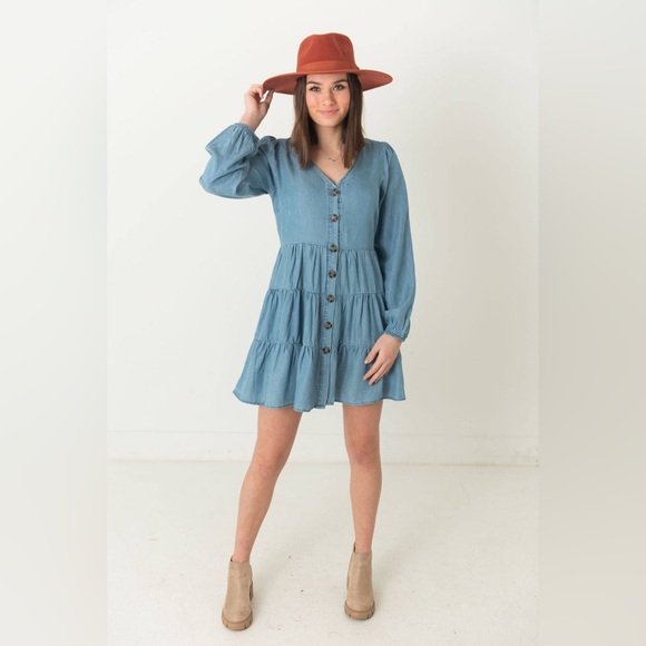Mine long sleeve chambray dress - Picture 2 of 13